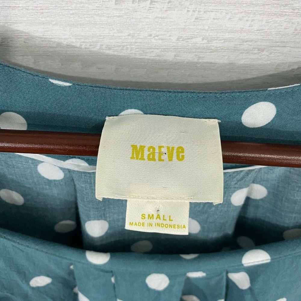 Maeve Anthro Dusty Blue Polka Dot Blouse - Picture 4 of 7